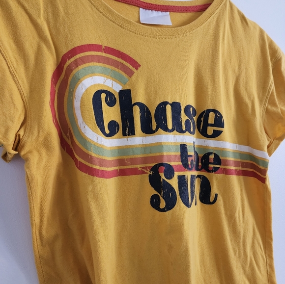 Tops - Vintage Print Mustard Yellow Top
